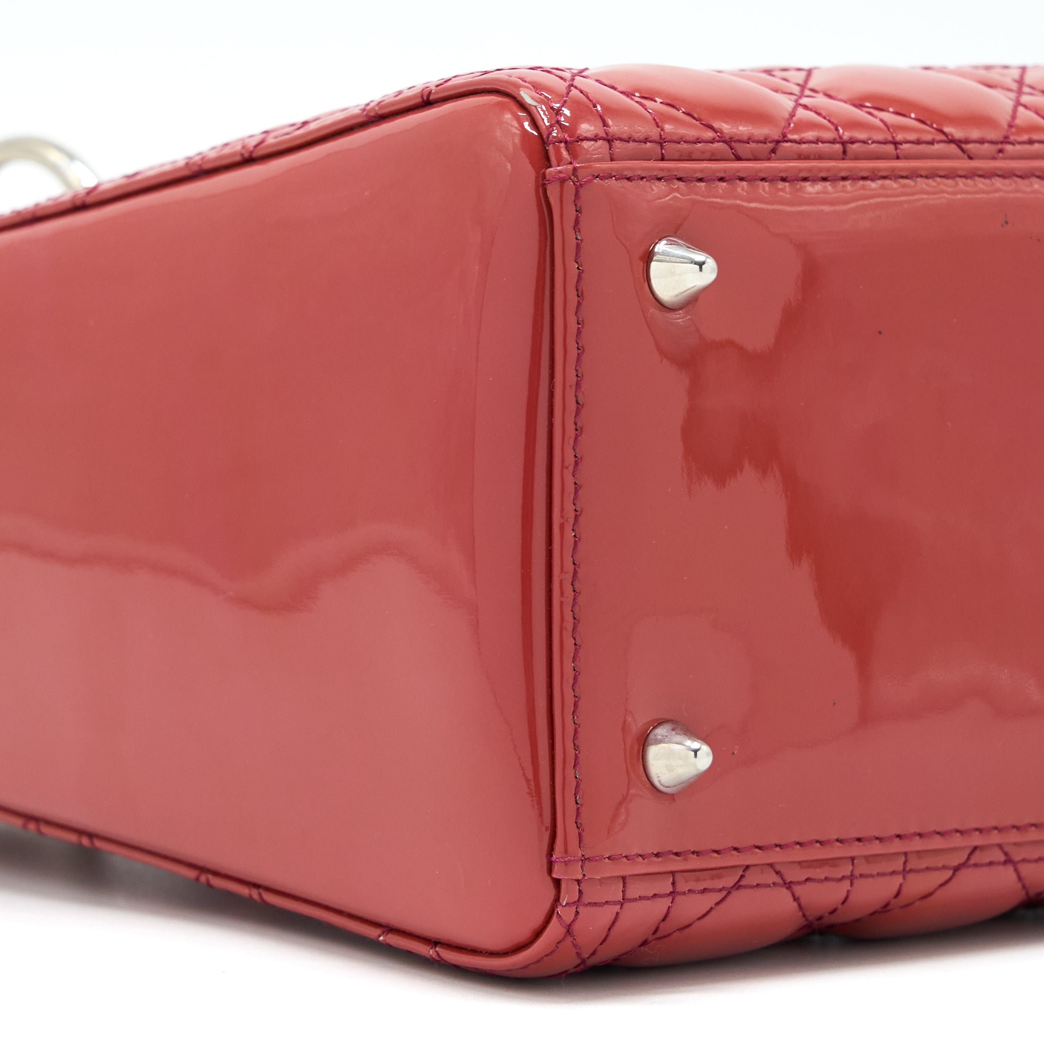 DIOR MEDIUM LADY DIOR PATENT ORANGE SHW
