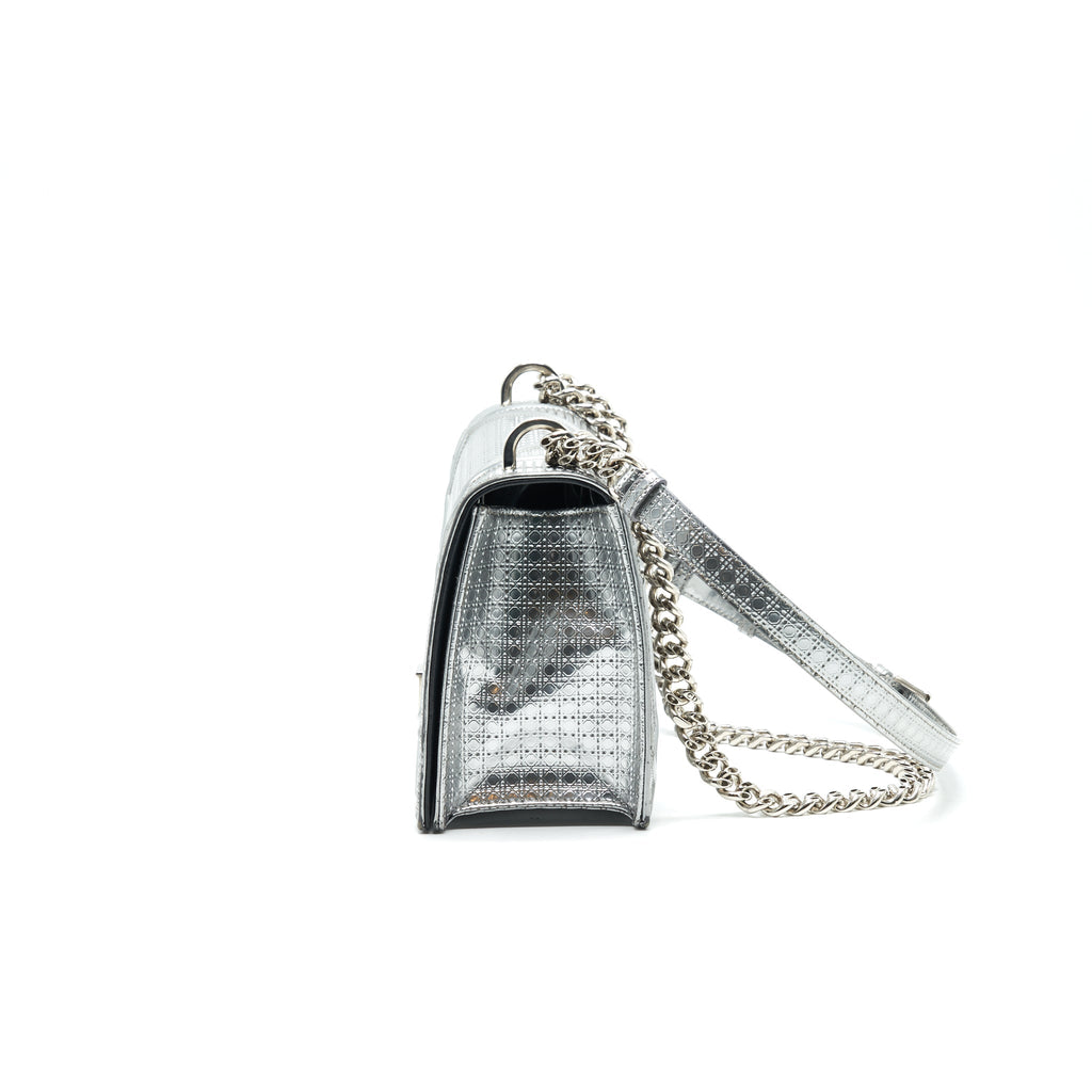DIOR MEDIUM DIORMA METALLIC SILVER WITH SHW