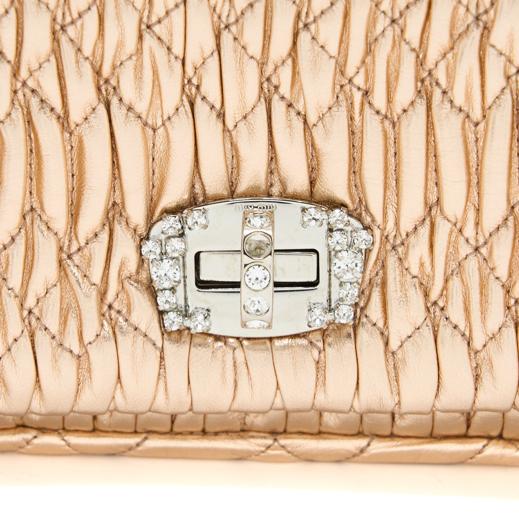 MIUMIU CRYSTAL SHOULDER BAG NAPPA CIPRIA LAME SHW