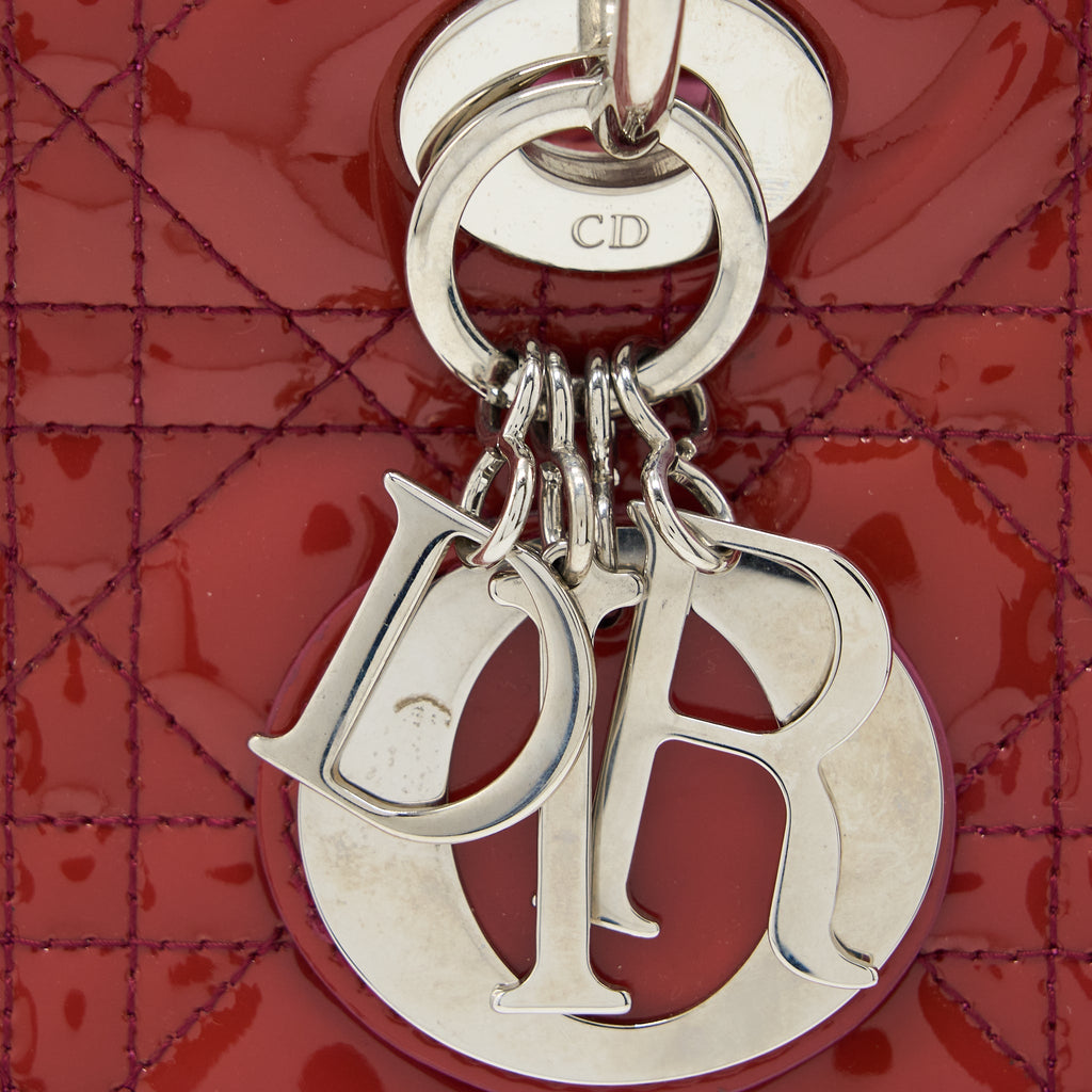 DIOR MEDIUM LADY DIOR PATENT ORANGE SHW