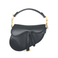 DIOR MINI SADDLE BAG CALFSKIN BLACK GHW