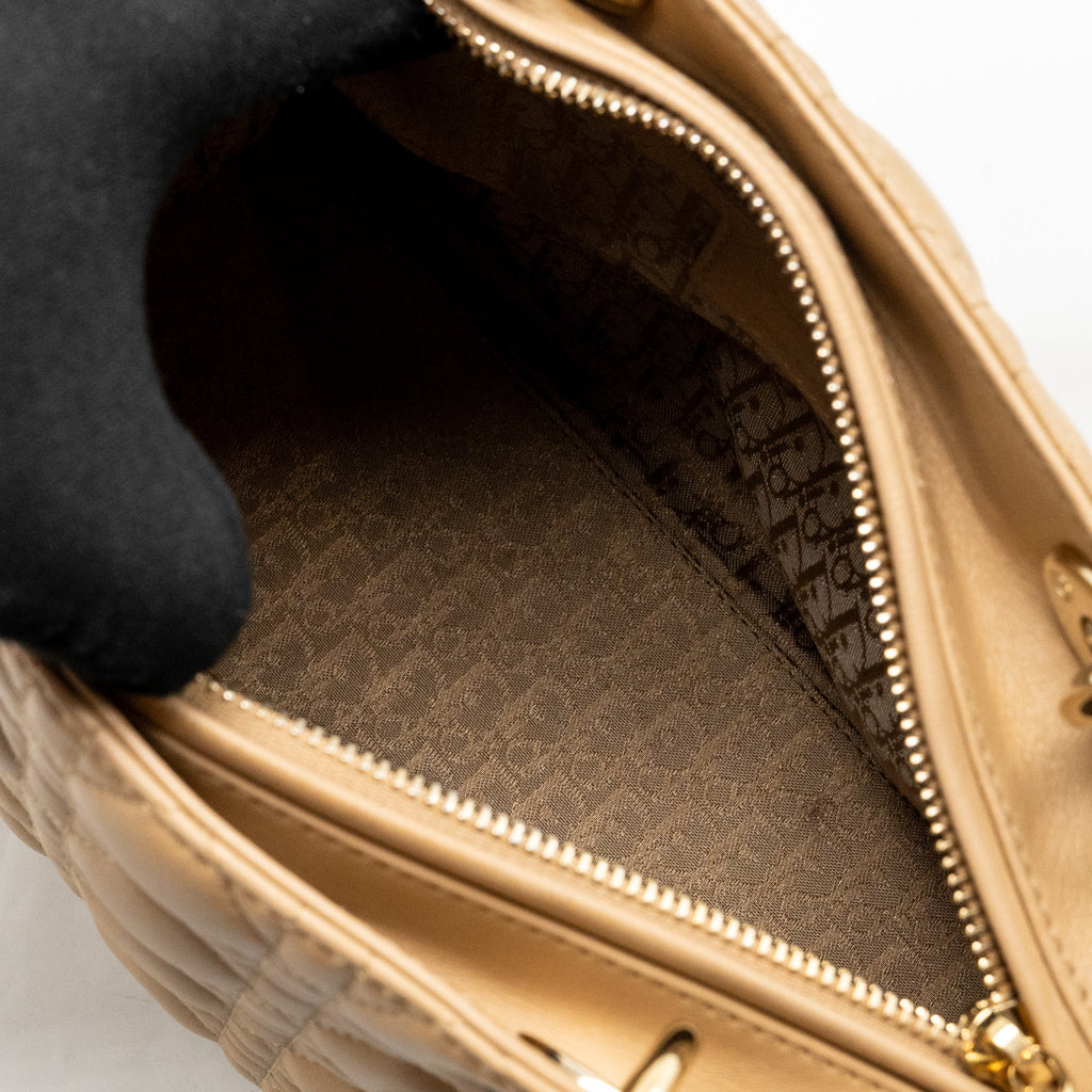 DIOR MEDIUM LADY DIOR LAMBSKIN BEIGE LGHW
