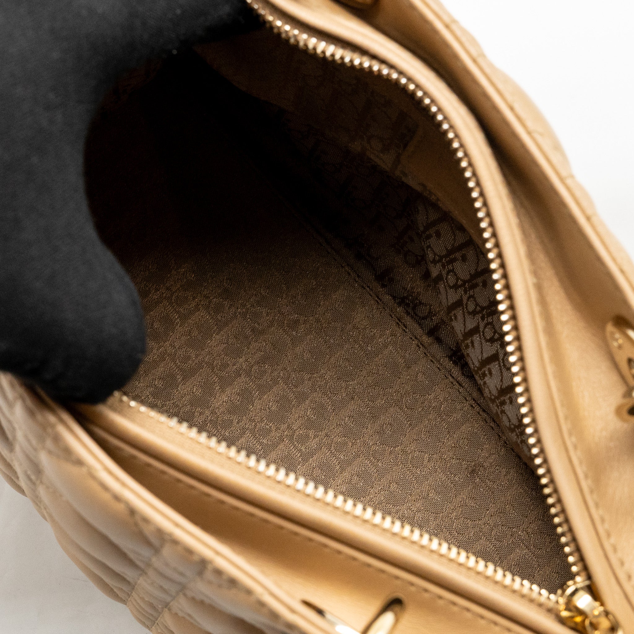DIOR MEDIUM LADY DIOR LAMBSKIN BEIGE LGHW