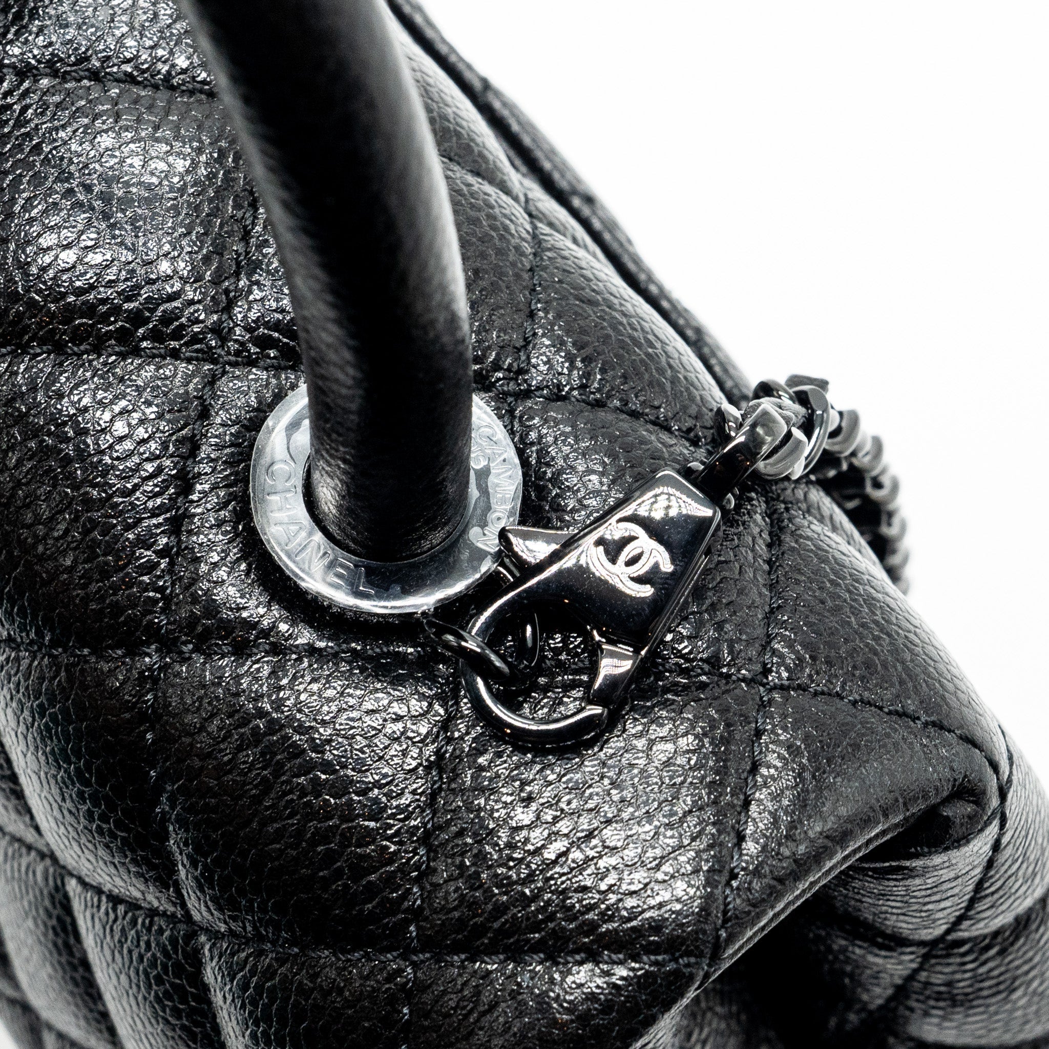 CHANEL SMALL COCO HANDLE CAVIAR SO BLACK / BLACK HARDWARE