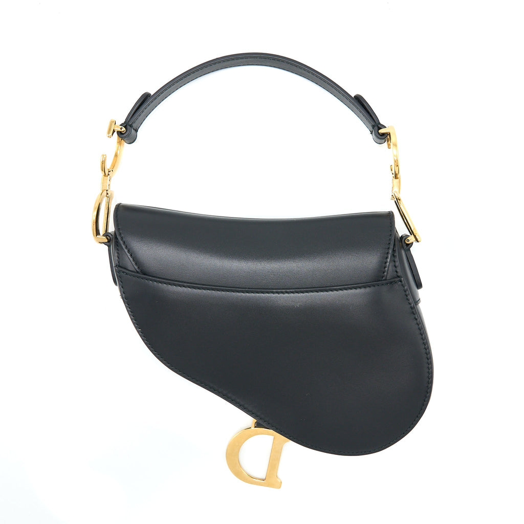 DIOR MINI SADDLE BAG CALFSKIN BLACK GHW