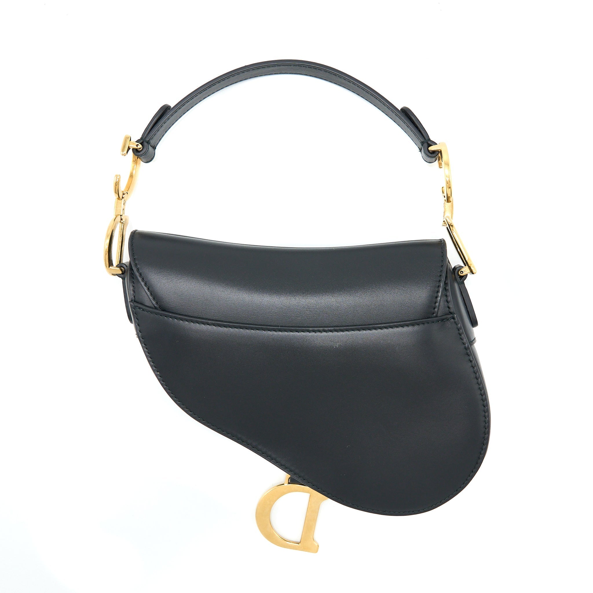 DIOR MINI SADDLE BAG CALFSKIN BLACK GHW