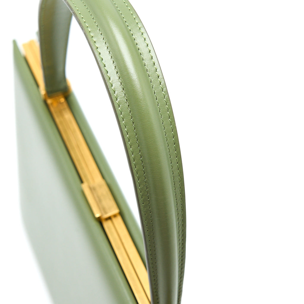 CELINE MEDIUM CLASP BAG CALFSKIN GREEN GHW