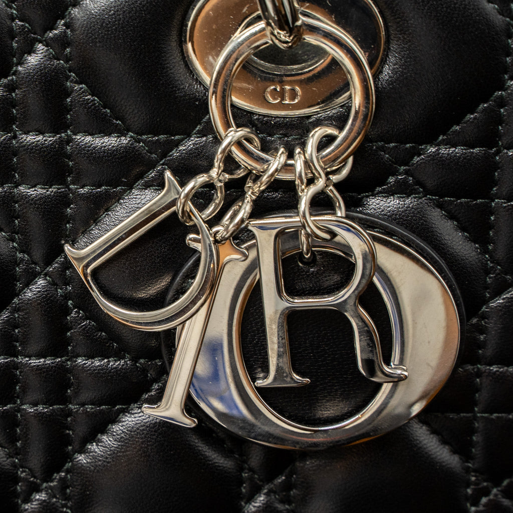 DIOR MEDIUM LADY DIOR LAMBSKIN BLACK SHW