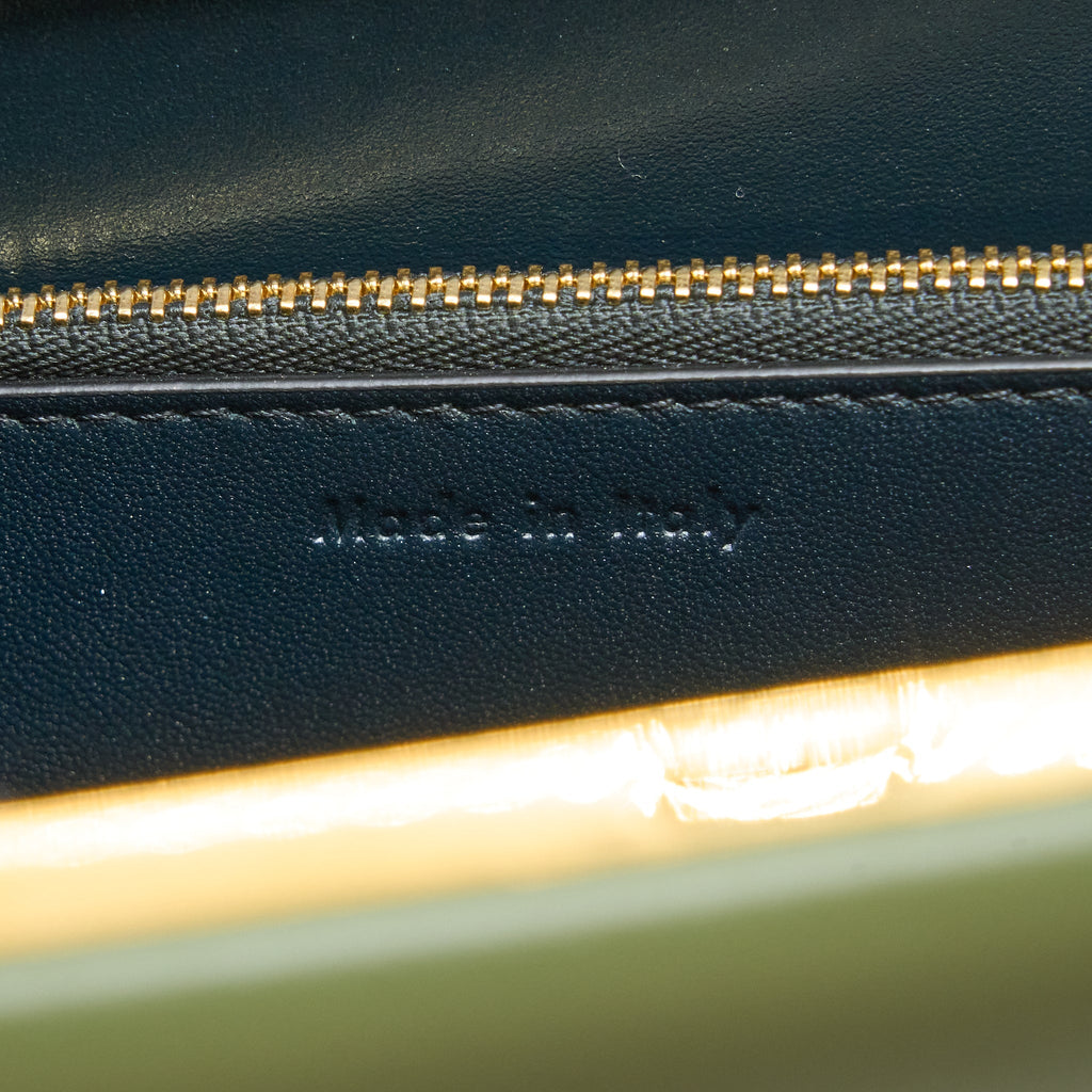 CELINE MEDIUM CLASP BAG CALFSKIN GREEN GHW