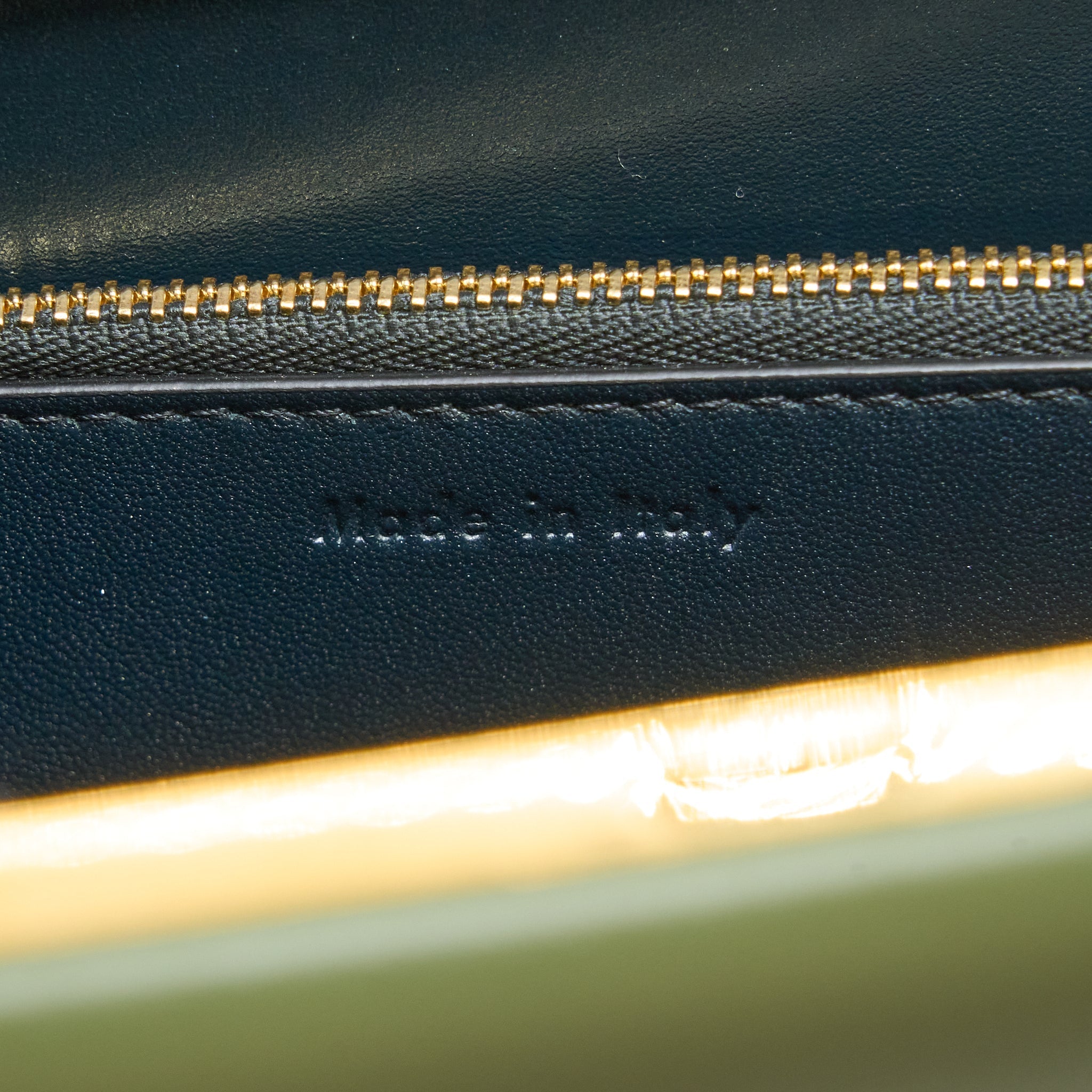 CELINE MEDIUM CLASP BAG CALFSKIN GREEN GHW
