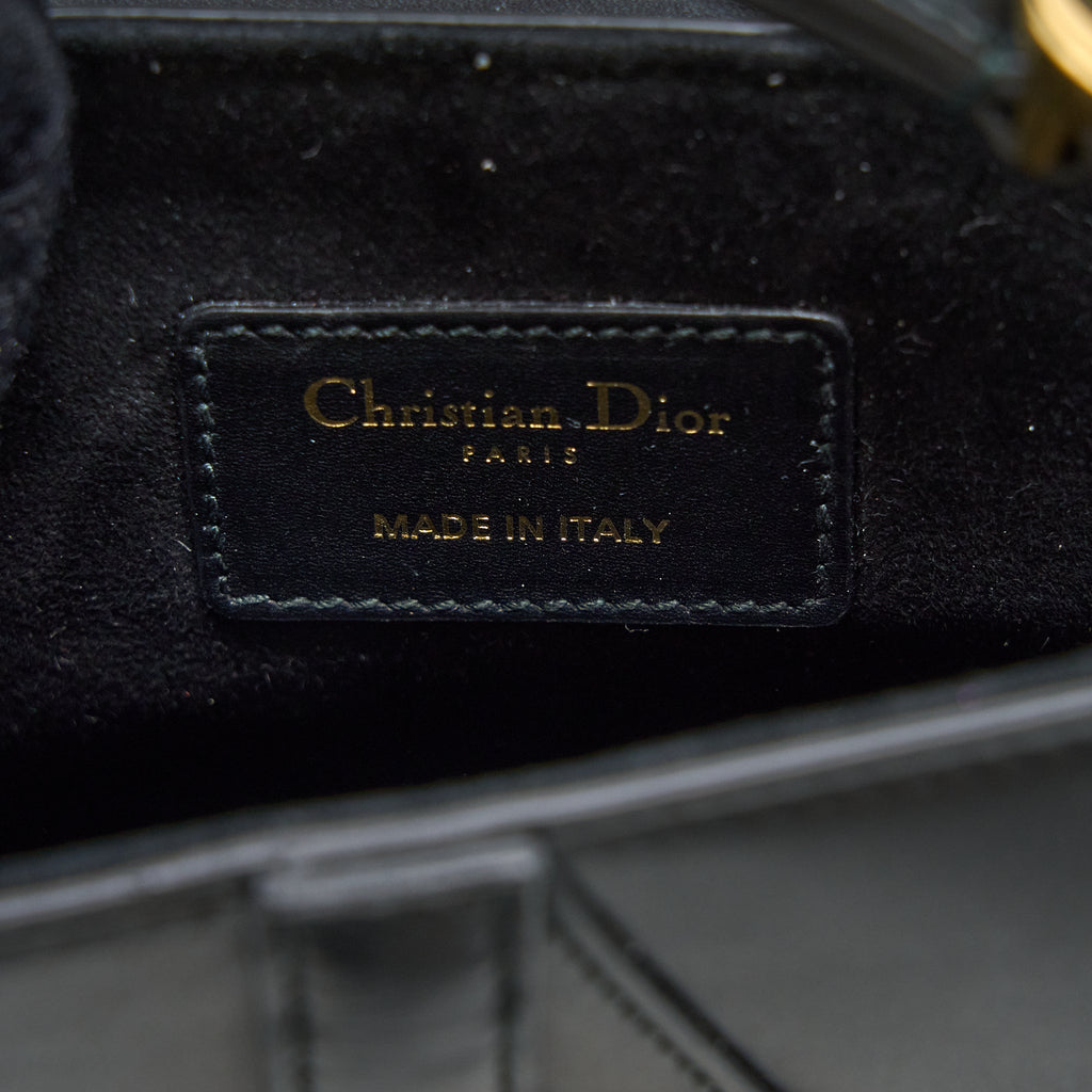 DIOR MINI SADDLE BAG CALFSKIN BLACK GHW