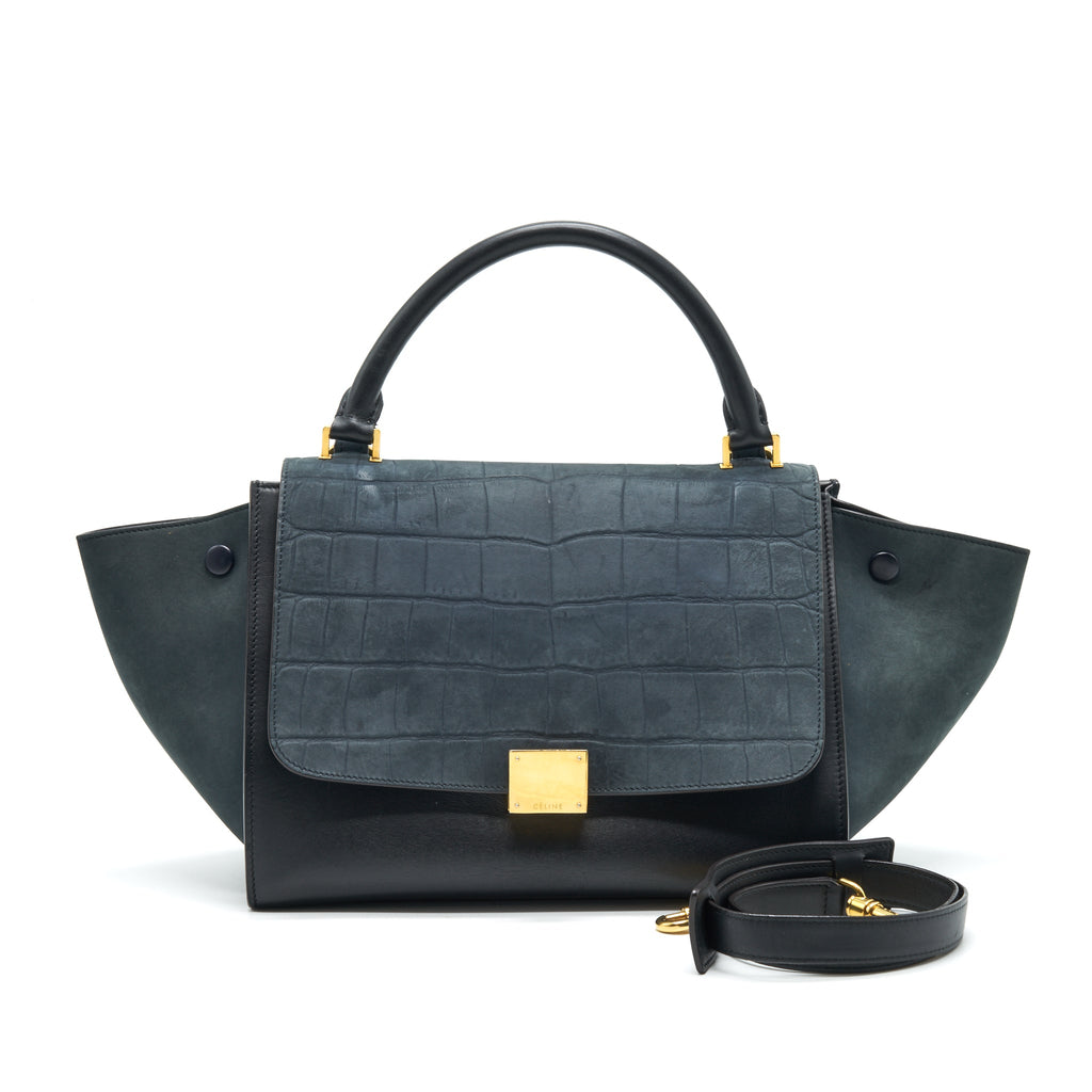 CELINE TRAPEZE BAG DEEP GREY / BLACK GHW