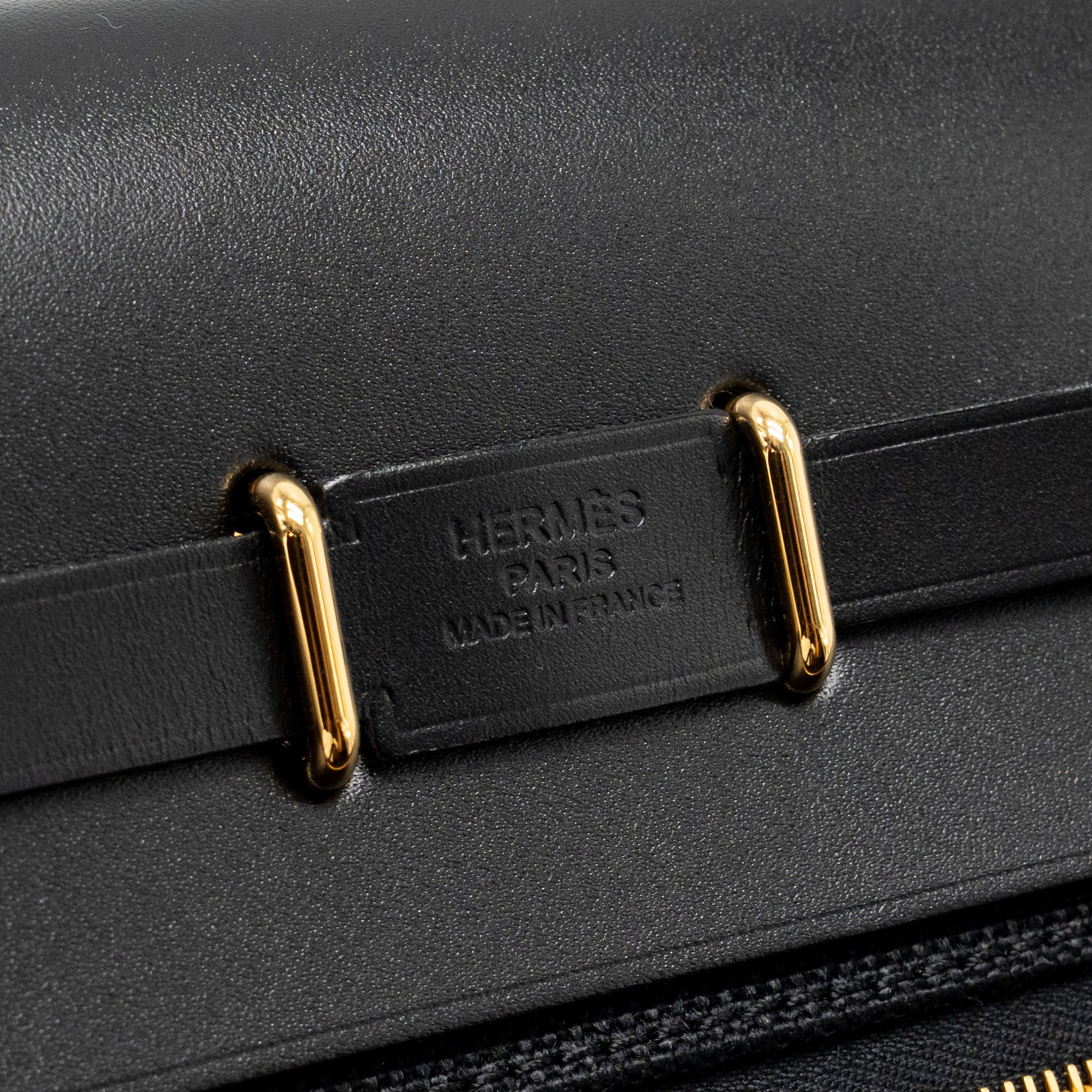 HERMES HERBAG MINI CANVAS / HUNTER BLACK GHW