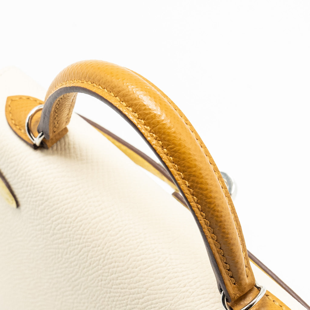 HERMES MINI KELLY II EPSOM NATA/JAUNE POUSSIN/SESAME SHW