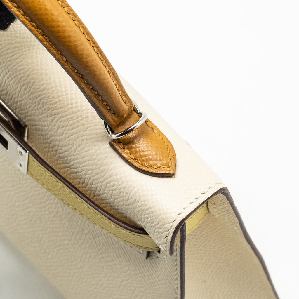 HERMES MINI KELLY II EPSOM NATA/JAUNE POUSSIN/SESAME SHW