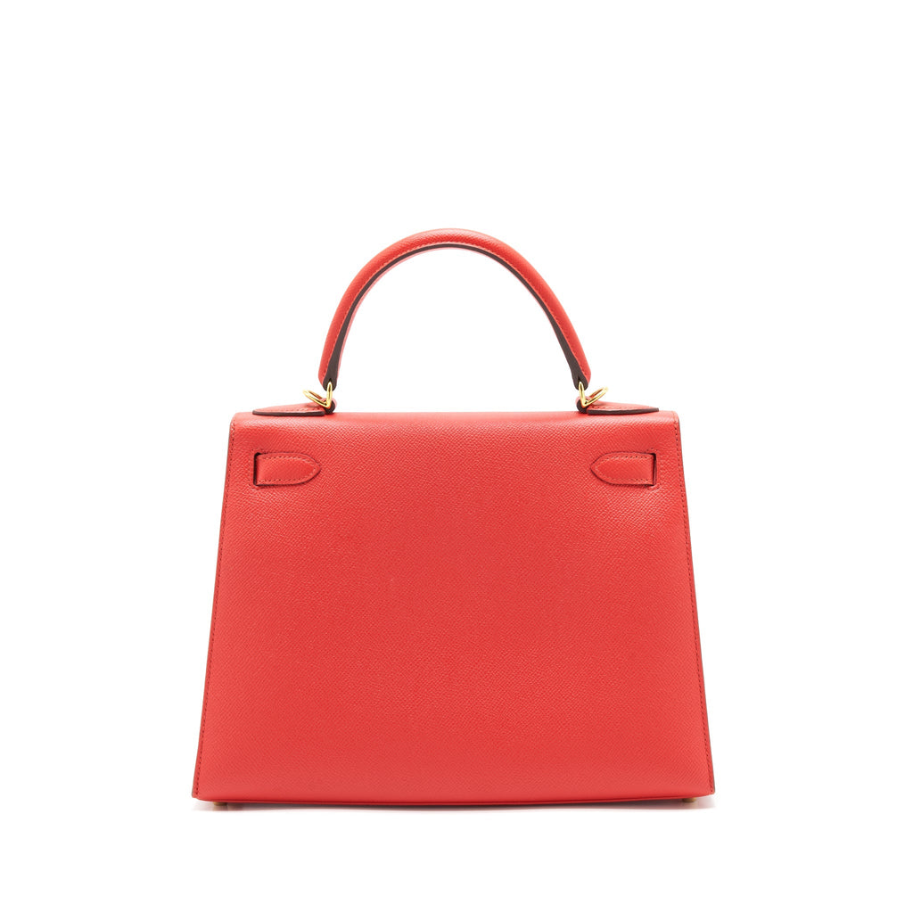 HERMES KELLY 28 ROUGE PIVOINE GHW