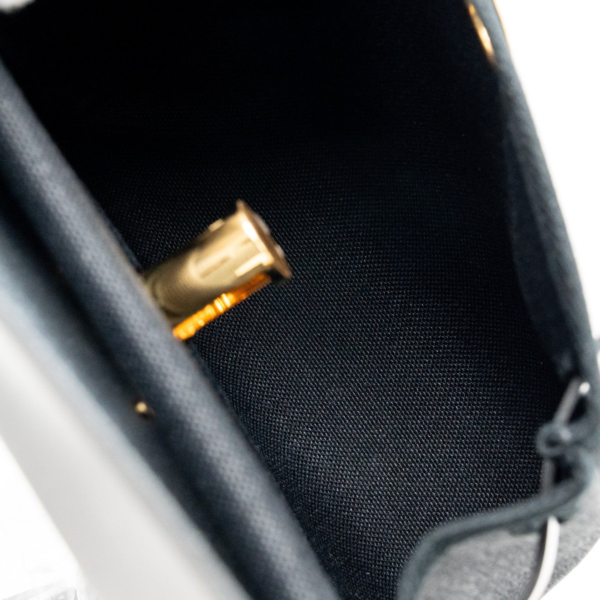 HERMES HERBAG MINI CANVAS/HUNTER BLACK GHW