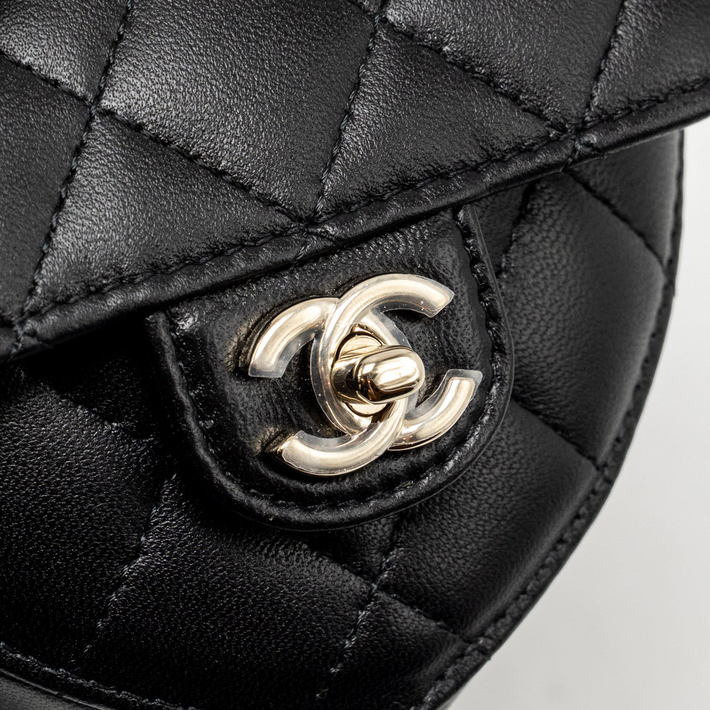CHANEL 22S HEART BELT BAG LAMBSKIN BLACK LGHW