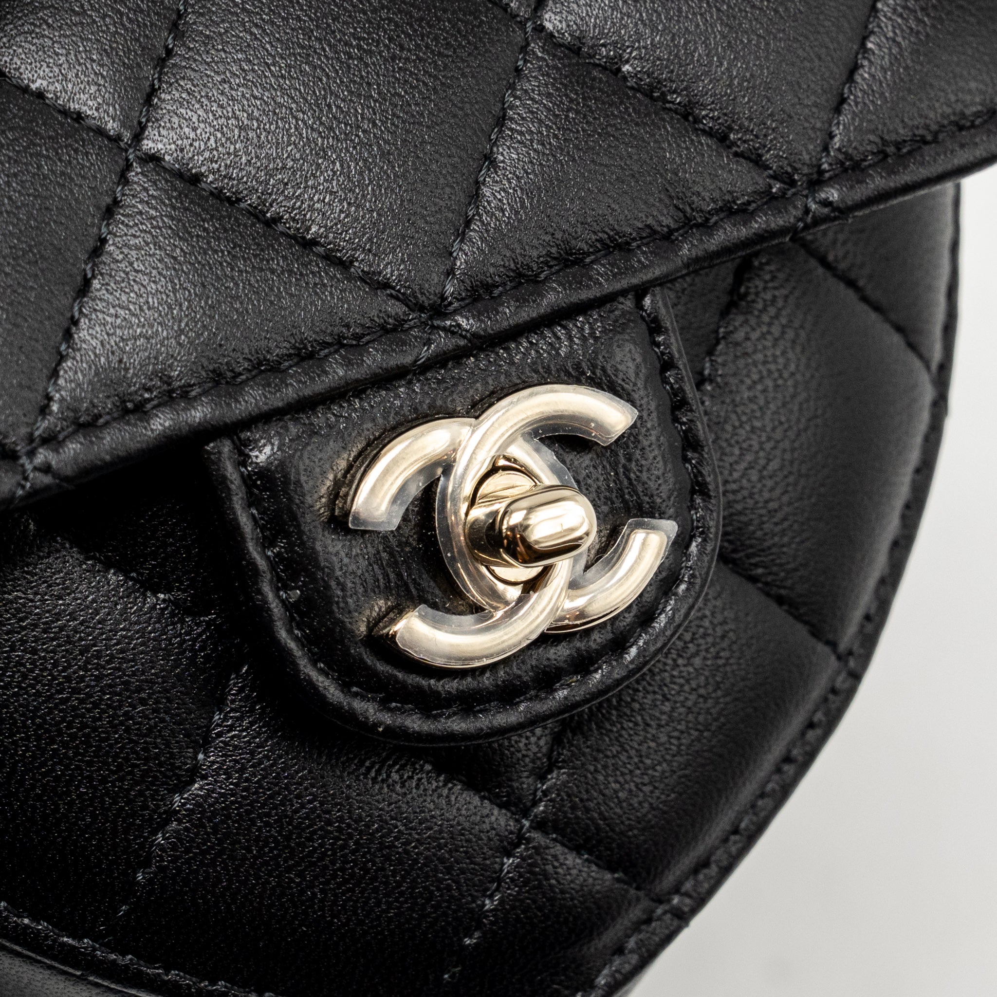 CHANEL 22S HEART BELT BAG LAMBSKIN BLACK LGHW