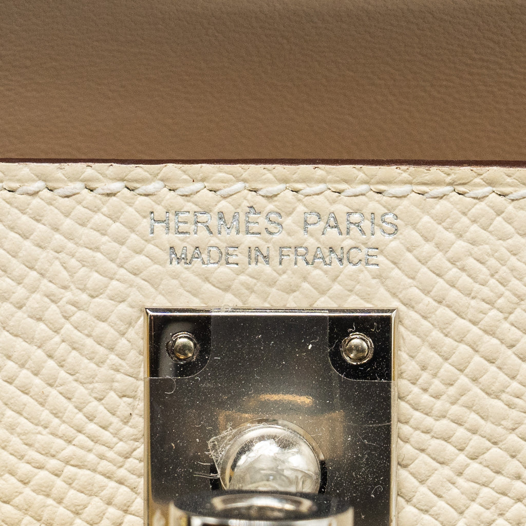 HERMES MINI KELLY II EPSOM NATA/JAUNE POUSSIN/SESAME SHW