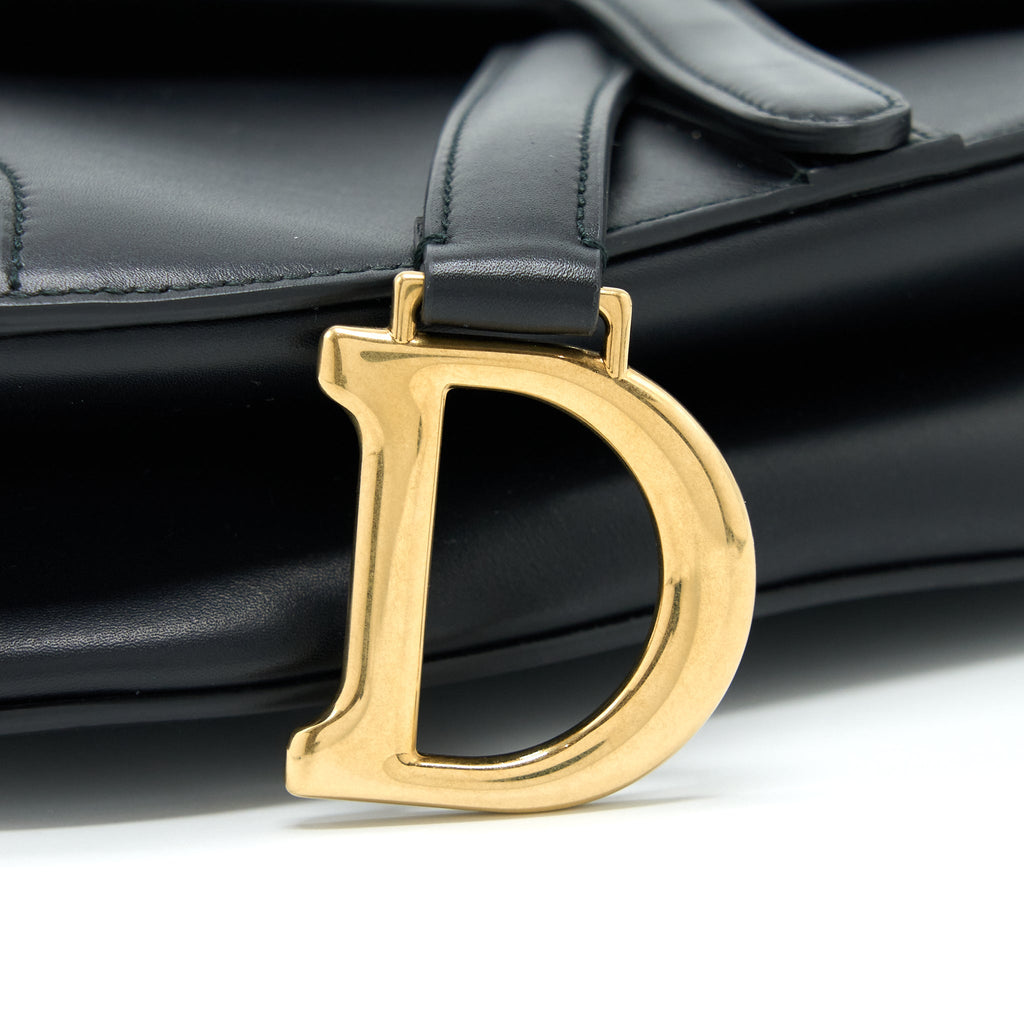 DIOR MINI SADDLE BAG CALFSKIN BLACK GHW