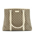 GUCCI TOTE BAG GG SUPREME CANVAS AND LEATHER SHW