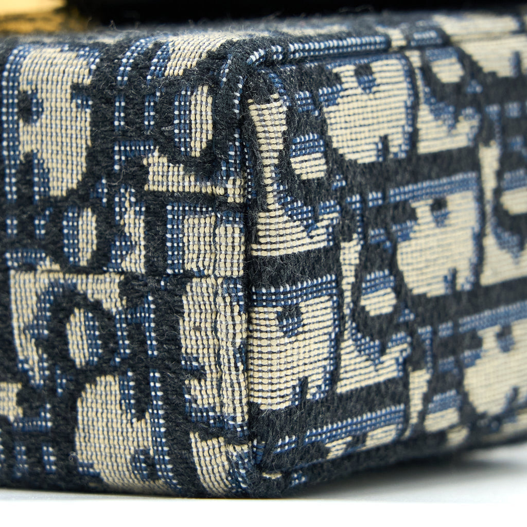 DIOR 30 MONTAIGNE MINI BOX BAG BLUE OBLIQUE GHW