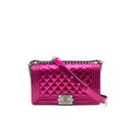 CHANEL MEDIUM LEBOY BAG METALLIC PINK SHW