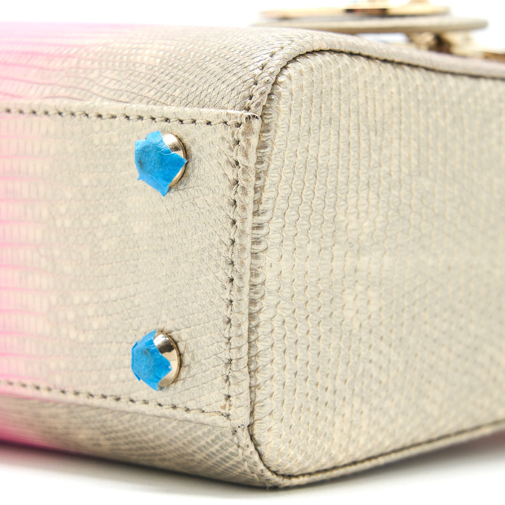 DIOR MINI LADY DIOR LIZARD PINK MULTICOLOUR LGHW