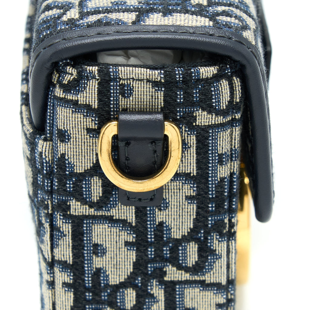 DIOR 30 MONTAIGNE MINI BOX BAG BLUE OBLIQUE GHW