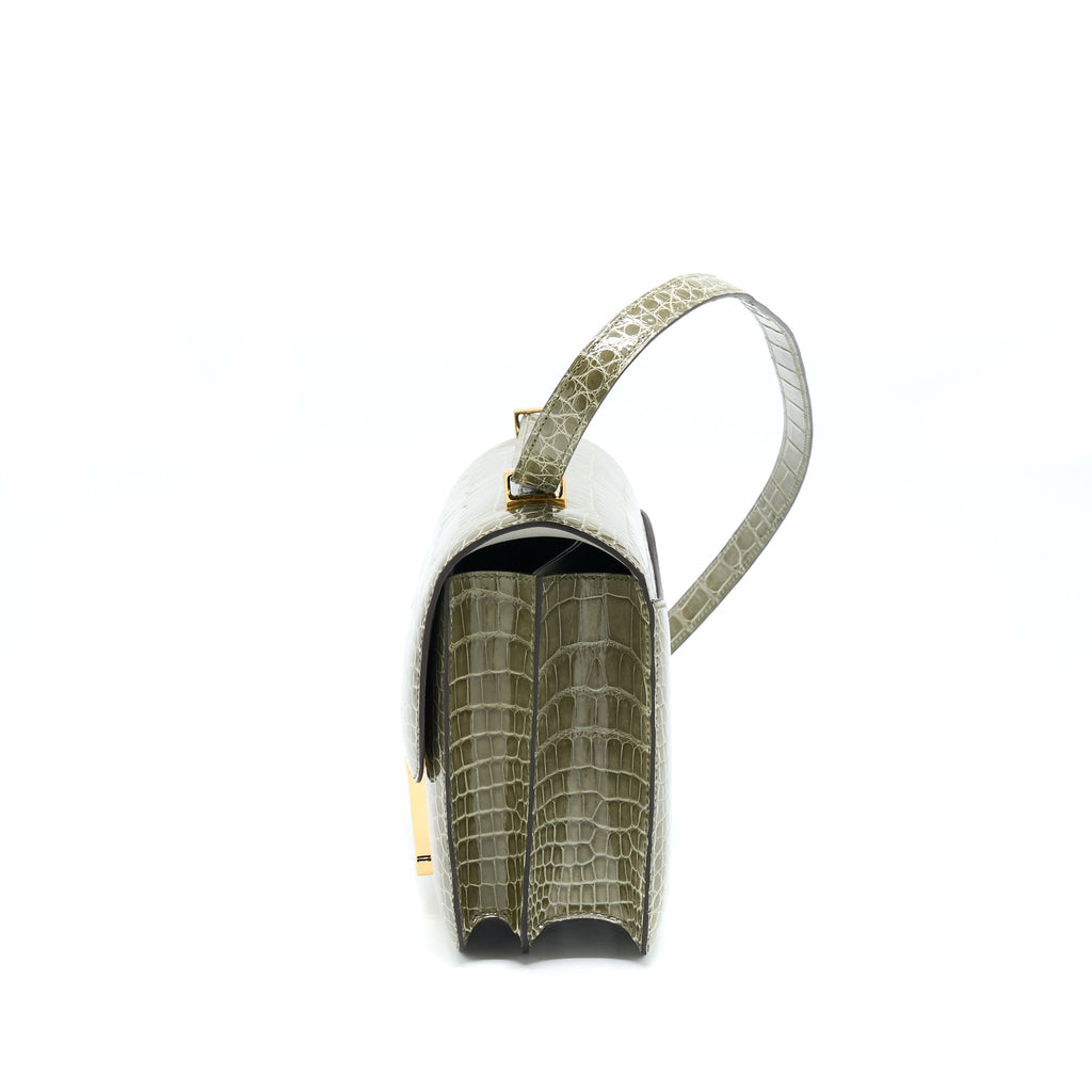 HERMES CONSTANCE 24 ALLIGATOR 81 GRIS TOURTERELLE GHW