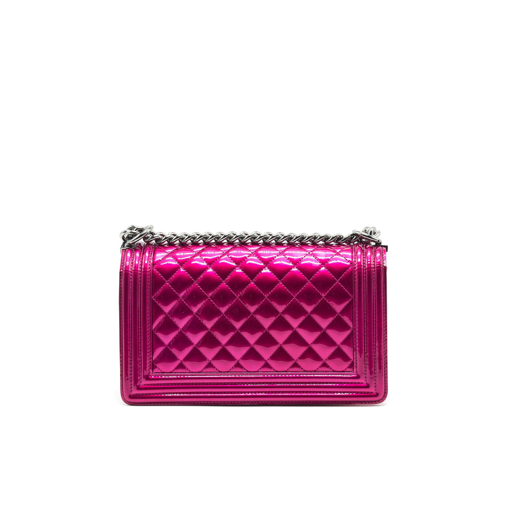CHANEL MEDIUM LEBOY BAG METALLIC PINK SHW