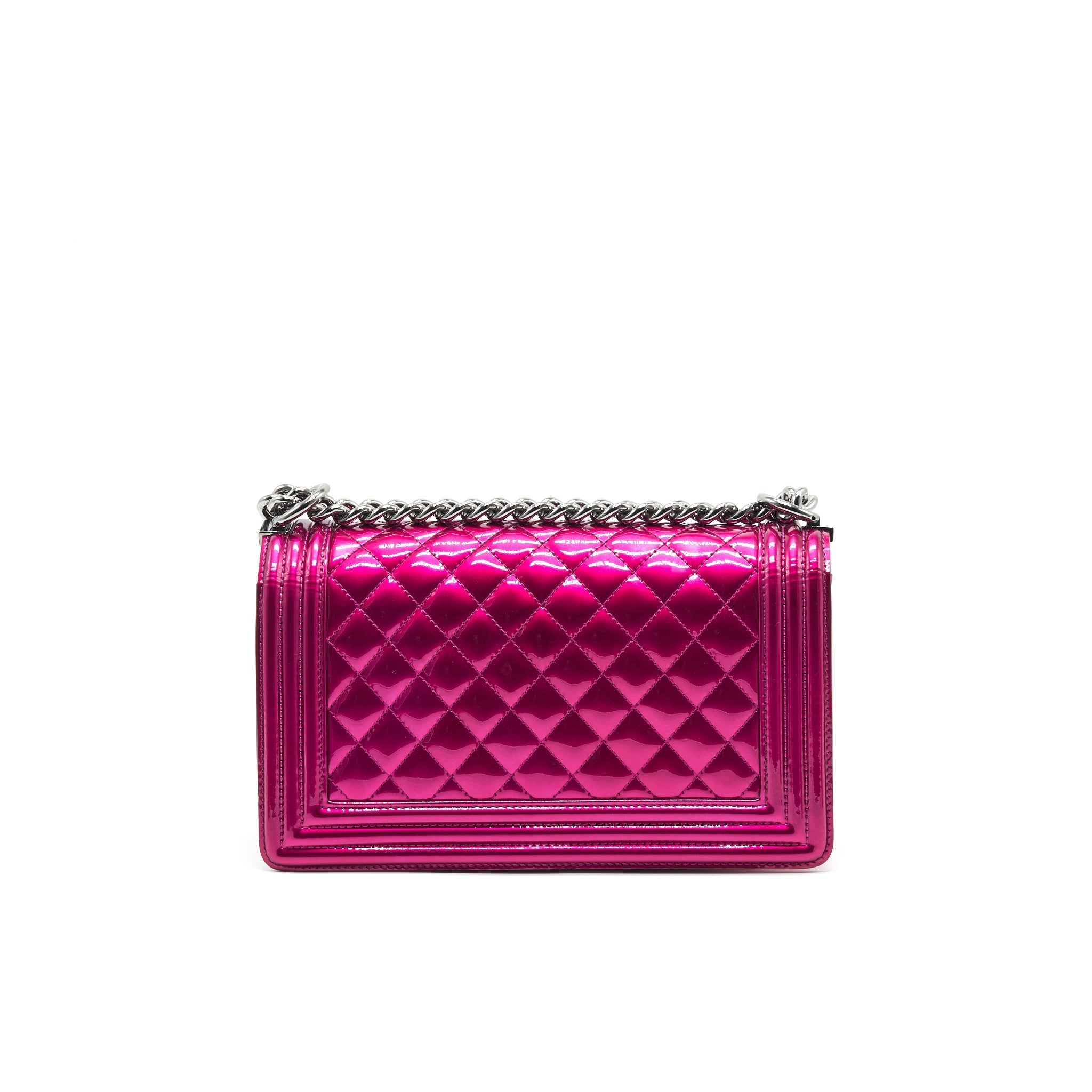CHANEL MEDIUM LEBOY BAG METALLIC PINK SHW