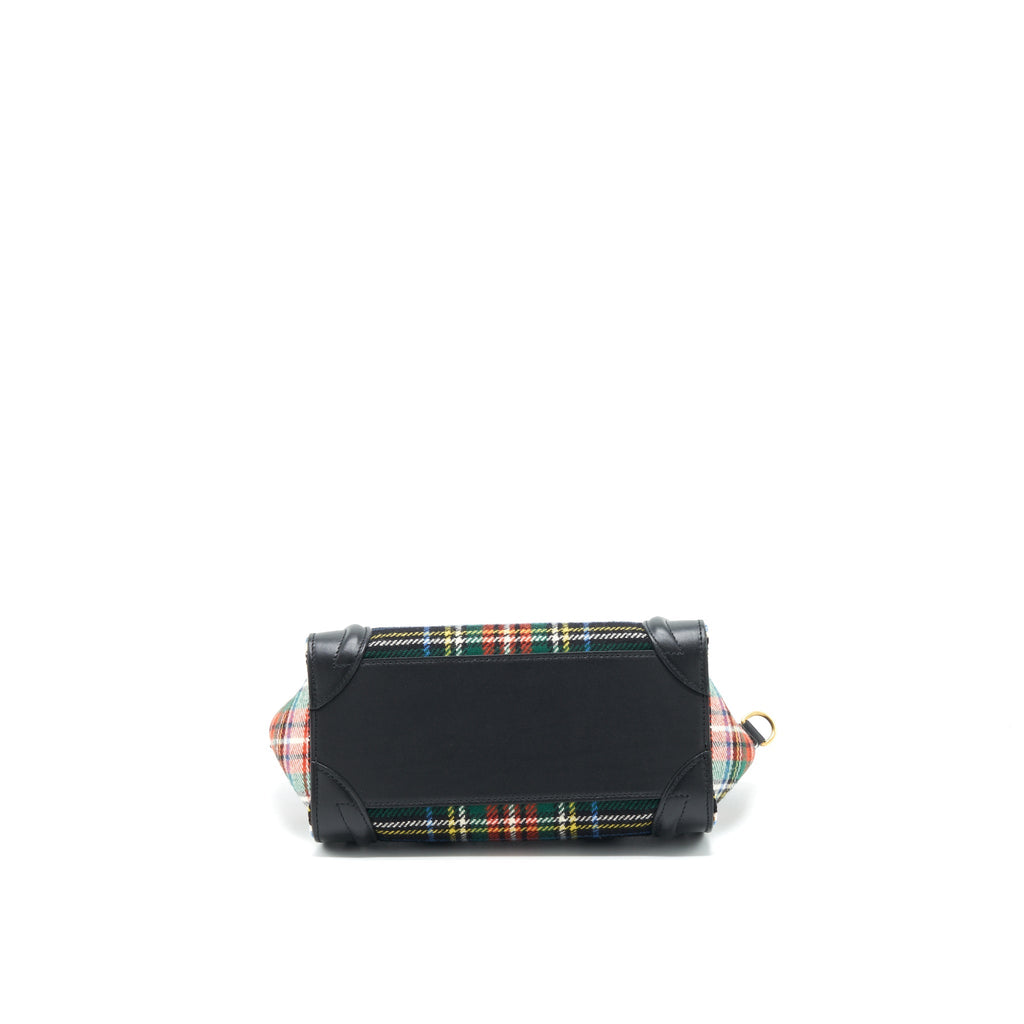 CELINE NANO LUGGAGE BAG FABRIC/ LEATHER MULTICOLOUR