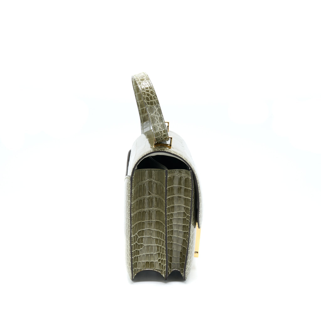 HERMES CONSTANCE 24 ALLIGATOR 81 GRIS TOURTERELLE GHW