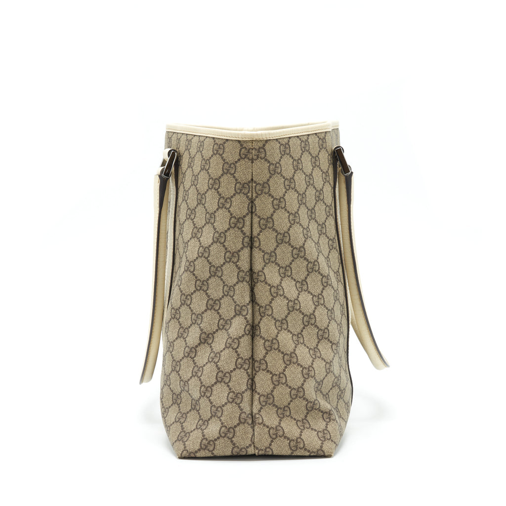 GUCCI TOTE BAG GG SUPREME CANVAS AND LEATHER SHW