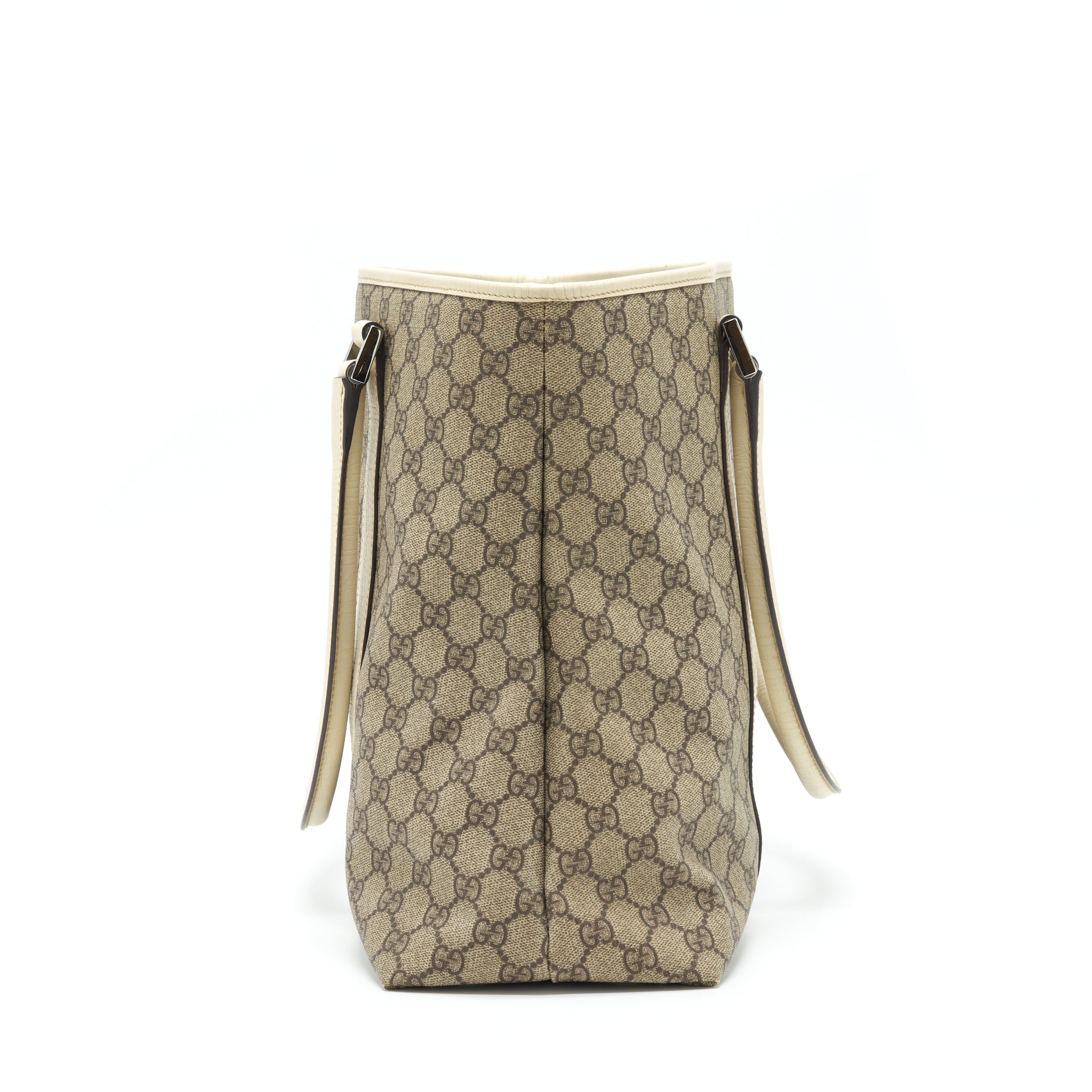 GUCCI TOTE BAG GG SUPREME CANVAS AND LEATHER SHW