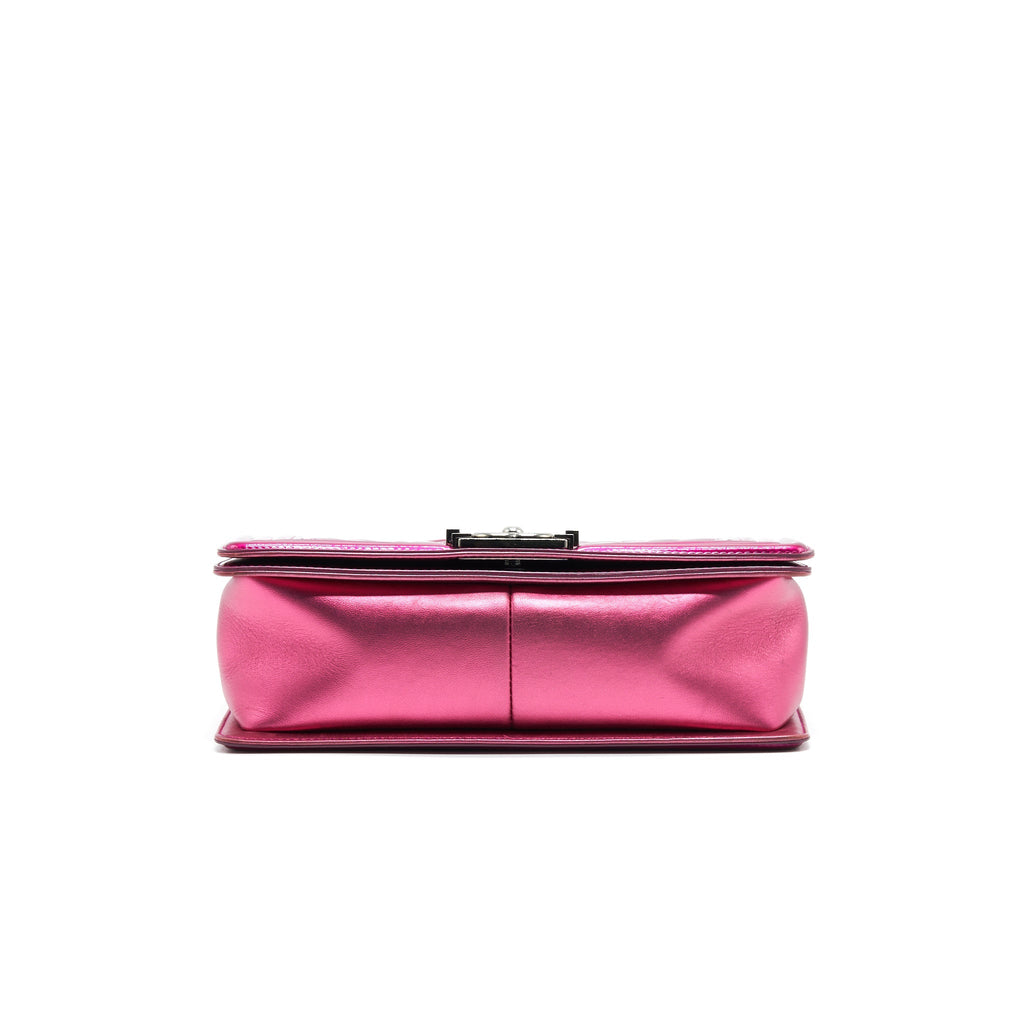 CHANEL MEDIUM LEBOY BAG METALLIC PINK SHW