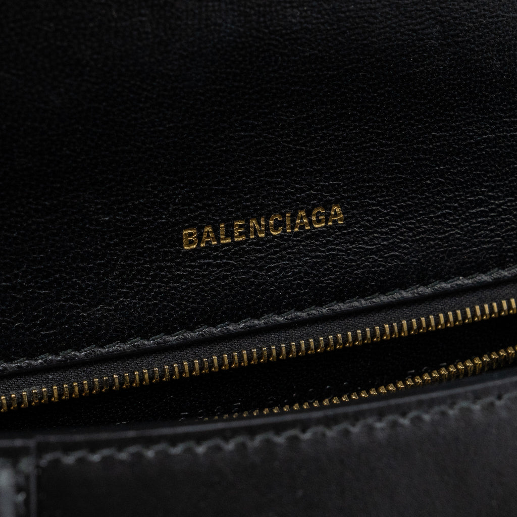 BALENCIAGA HOURGLASS S CALFSKIN BLACK GHW