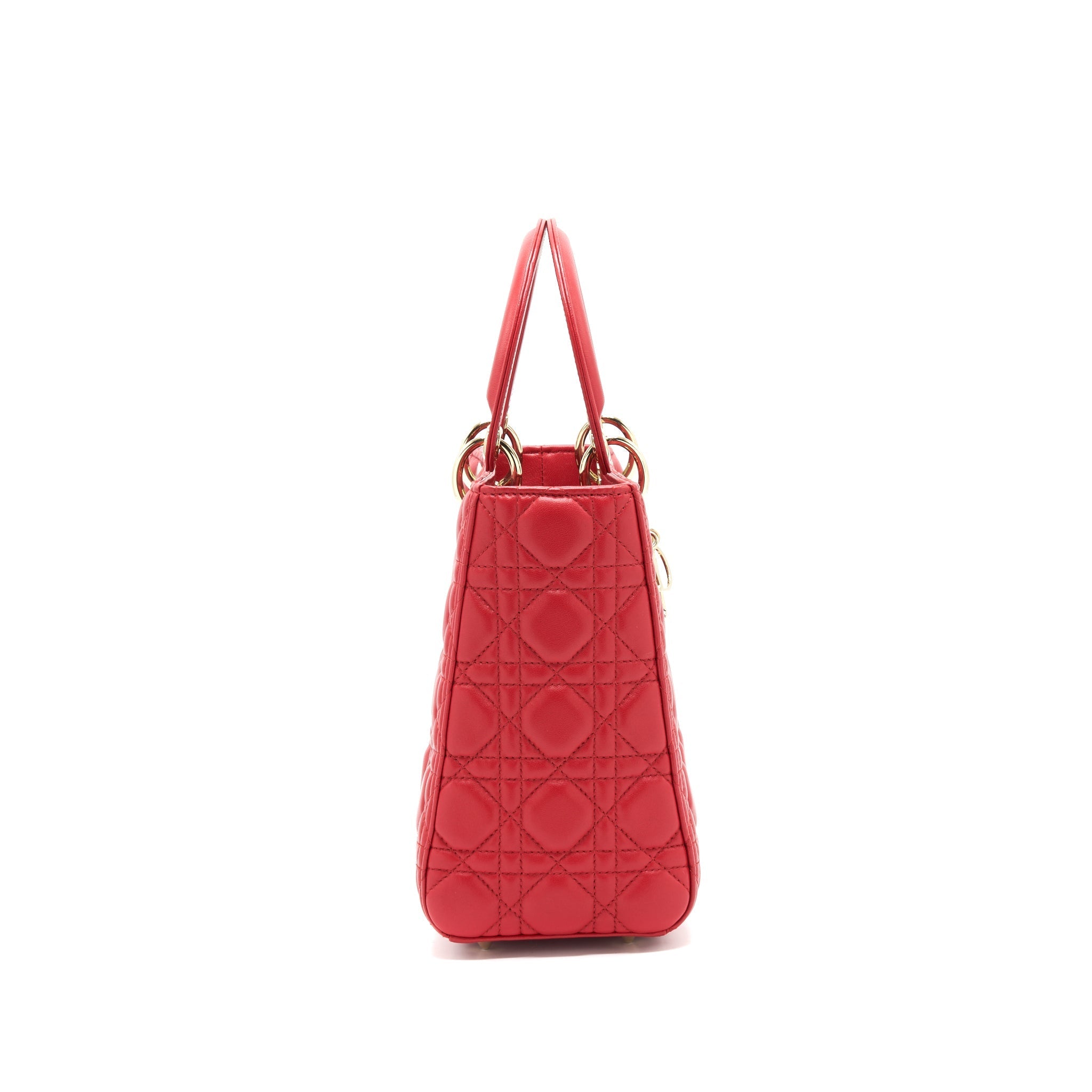 DIOR MEDIUM LADY DIOR TOTE BAG RED GHW