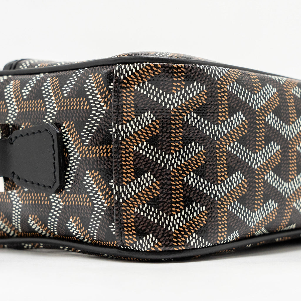 GOYARD CAP VERT PM CROSSBODY BAG GOYARDINE CANVAS/LEATHER BLACK SHW