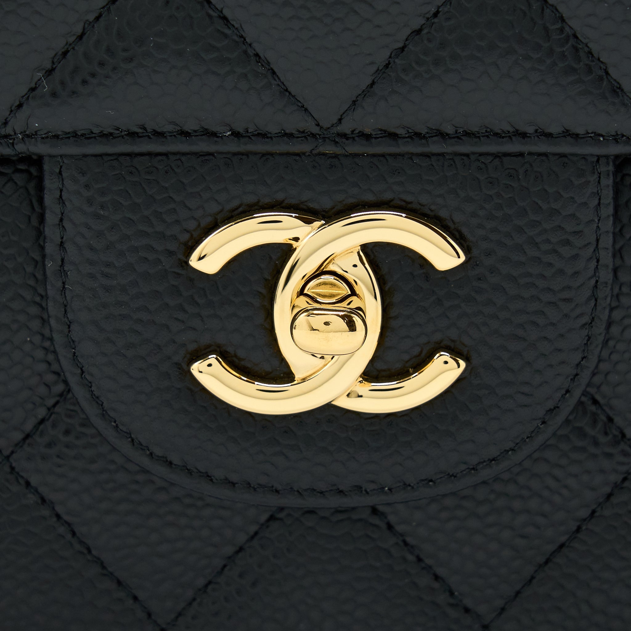 CHANEL CLASSIC JUMBO FLAP BAG CAVIAR BLACK GHW