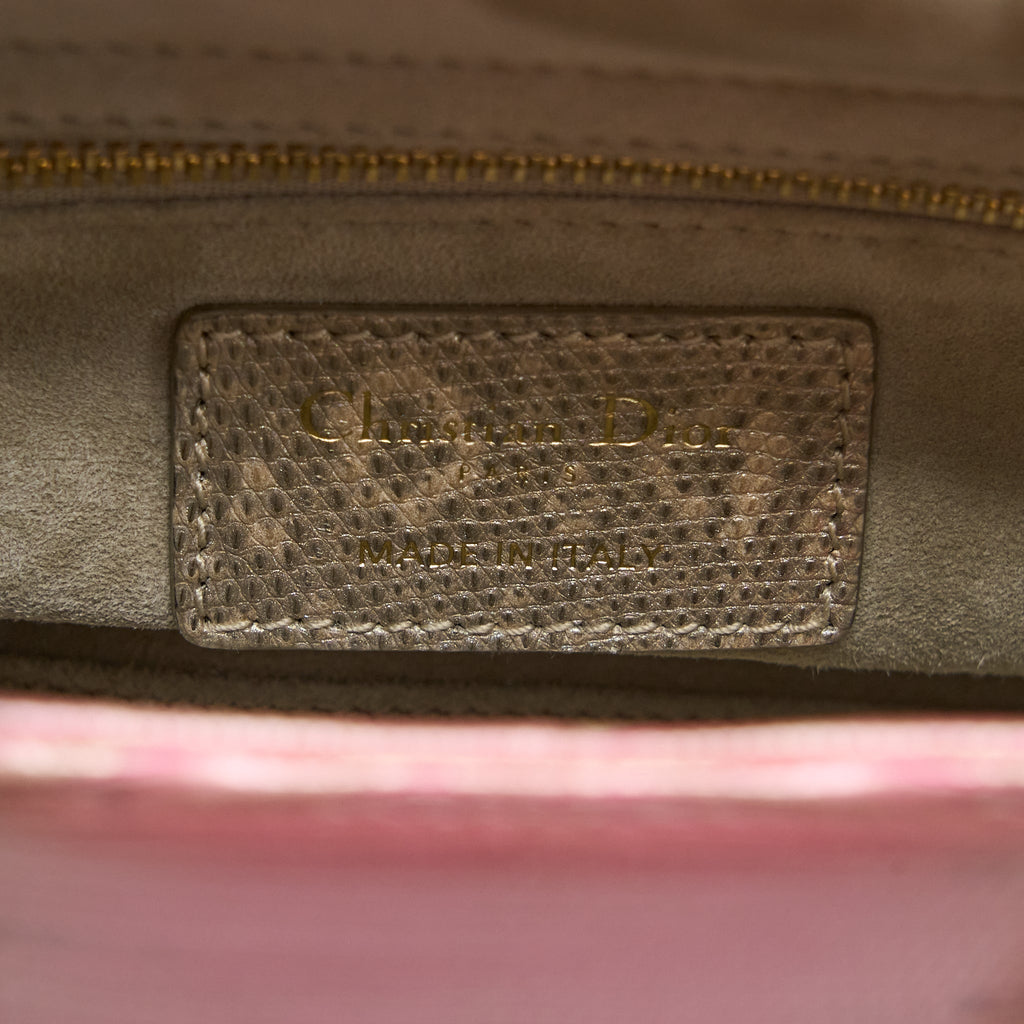 DIOR MINI LADY DIOR LIZARD PINK MULTICOLOUR LGHW