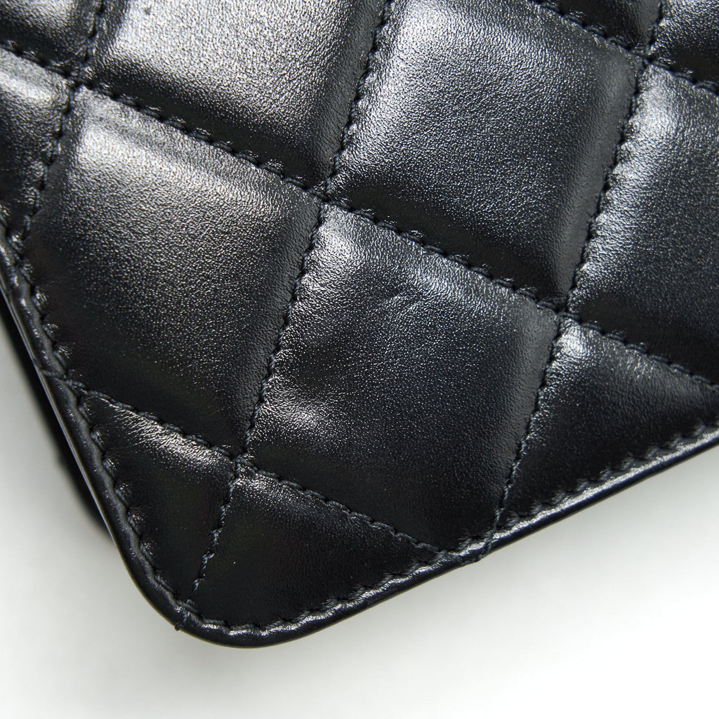 CHANEL 21A GOLD CRUSH FLAP BAG CALFSKIN BLACK GHW