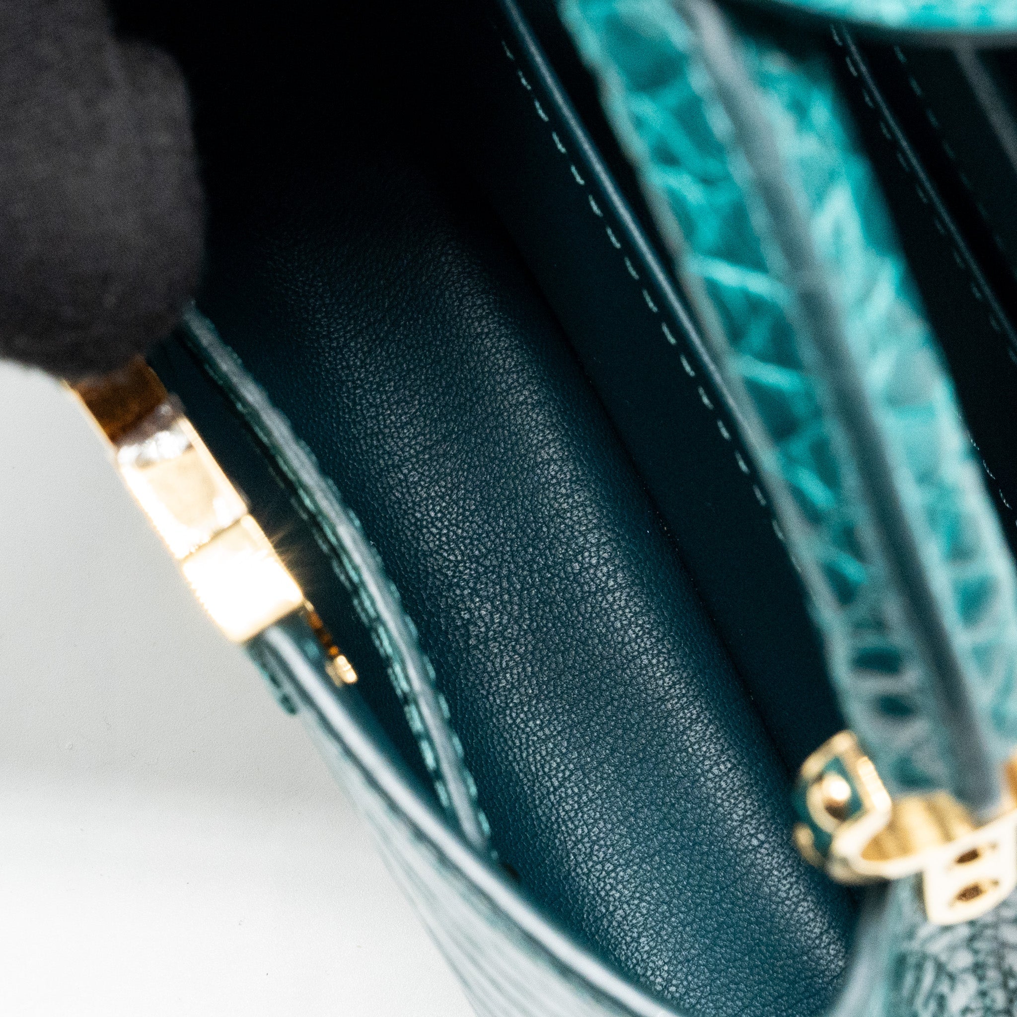 LOUIS VUITTON CAPUCINES MINI CROCODILE BRILLANT BLUE CANARD GHW