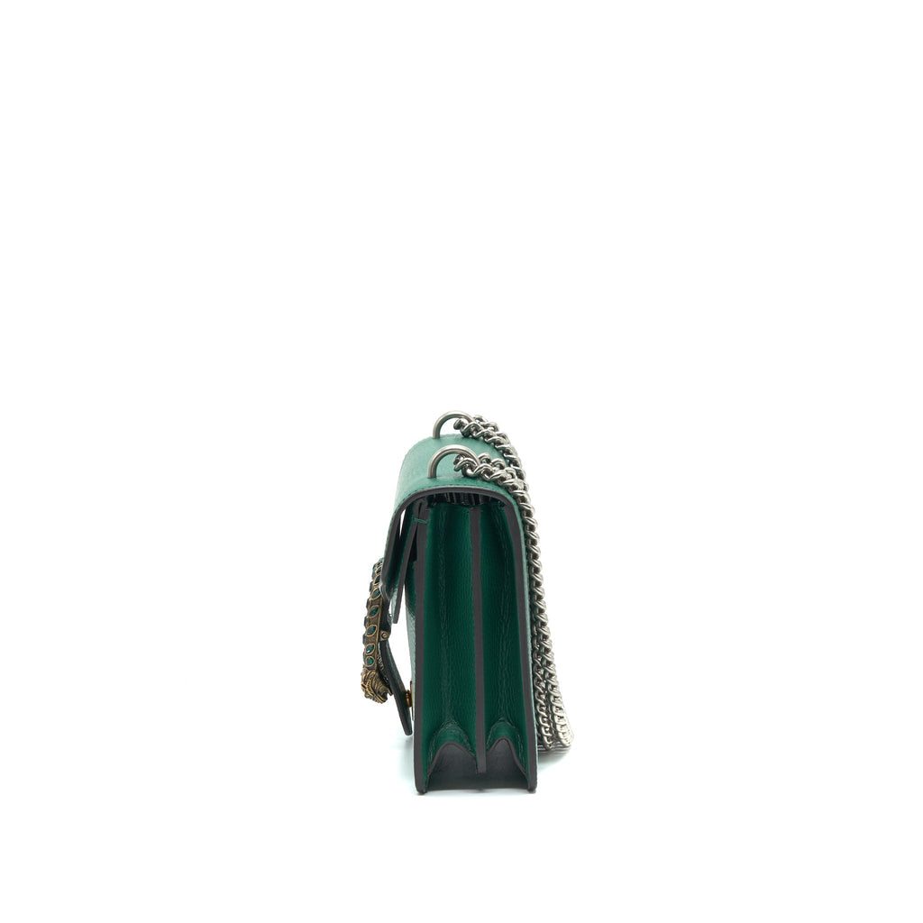 GUCCI SMALL DIONYSUS LEATHER SHOULDER BAG GREEN