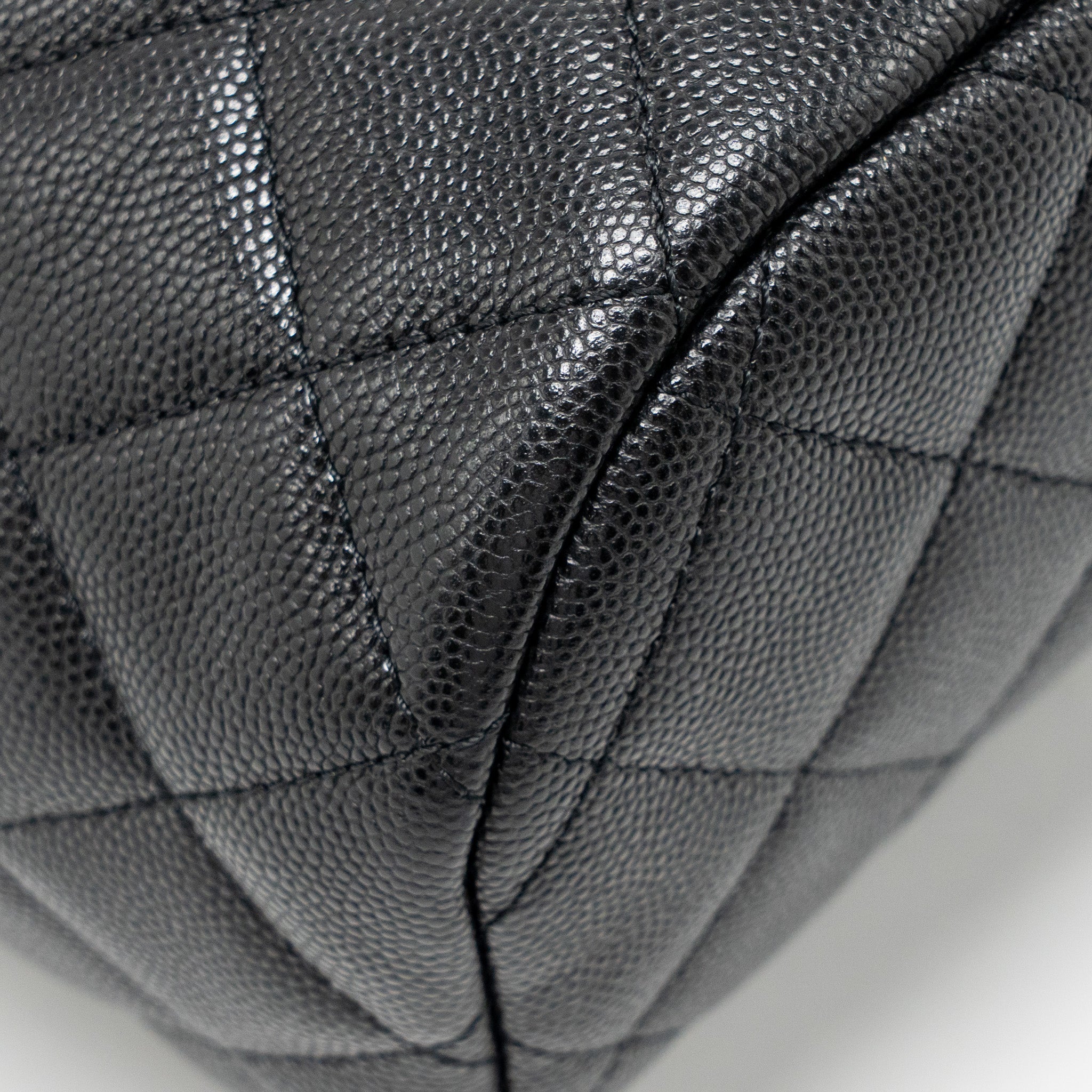 CHANEL QUILTED MINI BACKPACK CAVIAR BLACK LGHW (MICROCHIP)