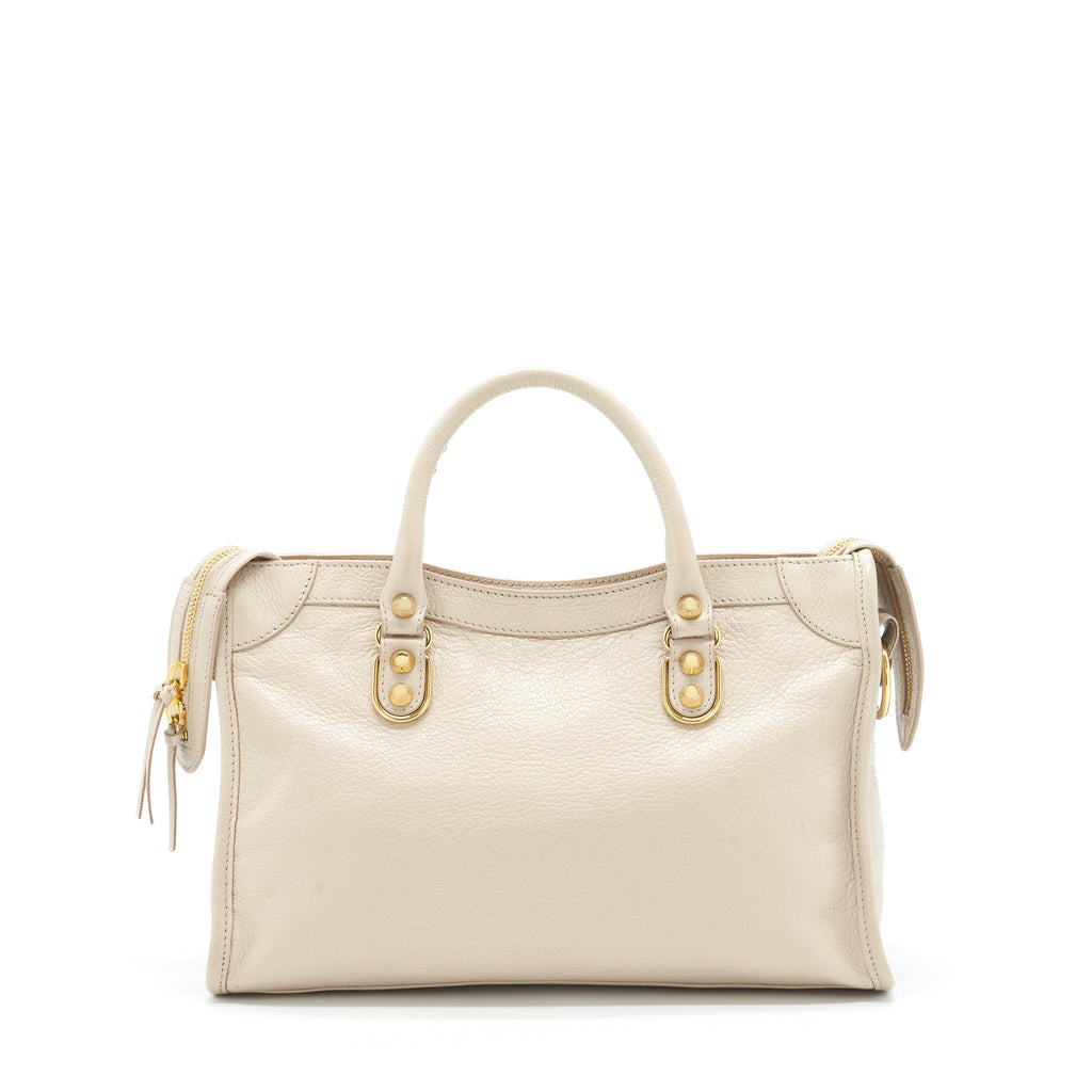 BALENCIAGA MINI CITY BAG BEIGE GHW