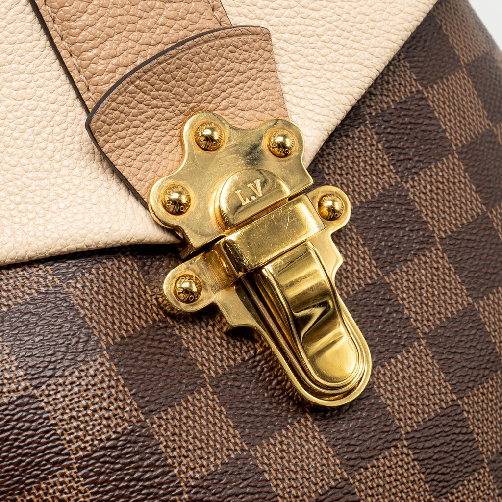 LOUIS VUITTON CLAPTON BACKPACK DAMIER EBENE/LIGHT PINK GHW