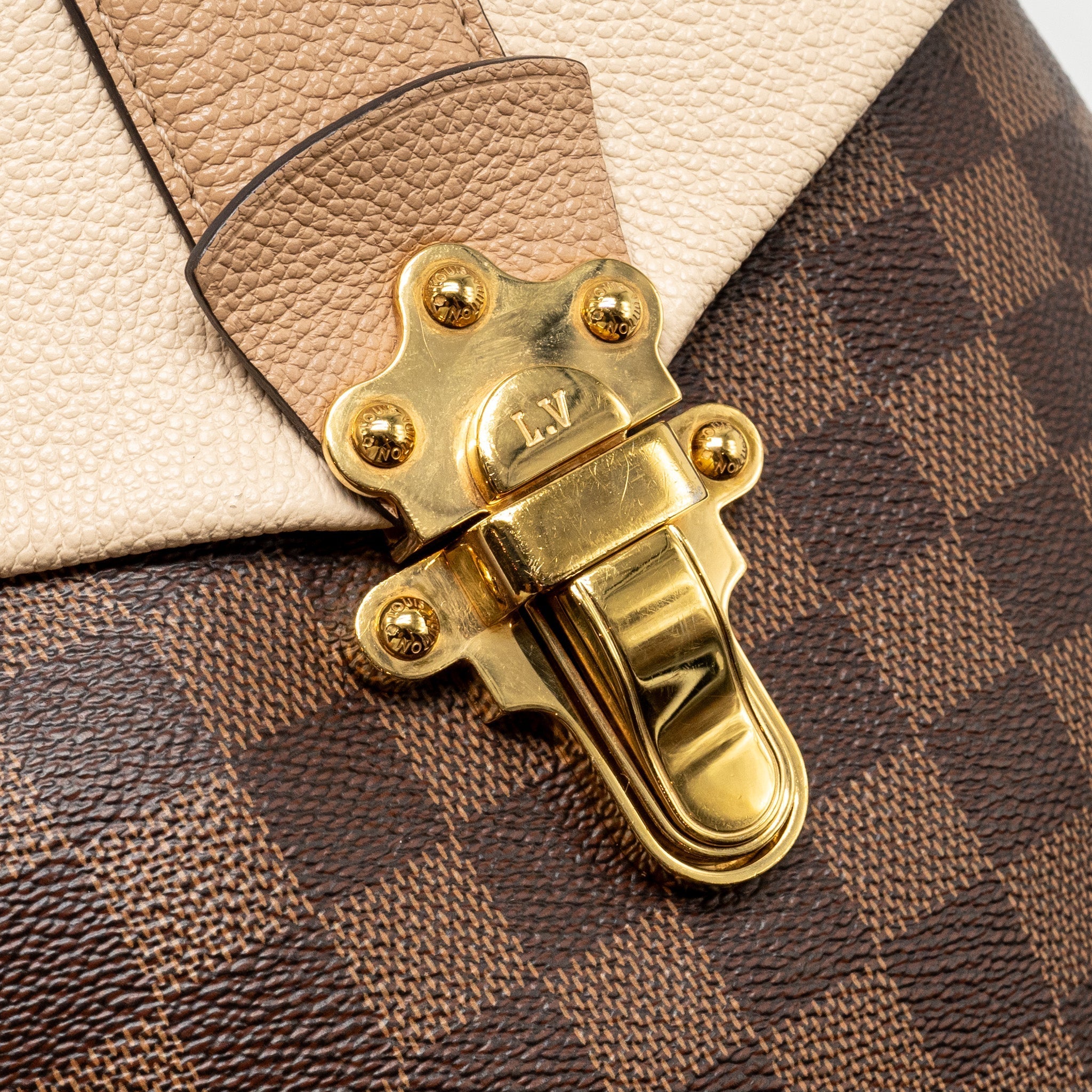 LOUIS VUITTON CLAPTON BACKPACK DAMIER EBENE/LIGHT PINK GHW